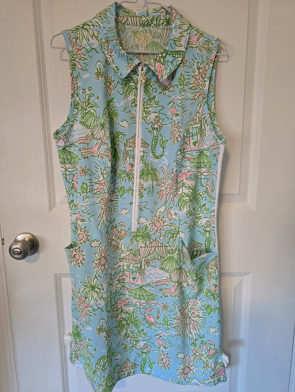 EUC Lilly Pulitzer Kathy Bow Dress – UPF 50+ – Sunbathers Bliss – Sz 14
